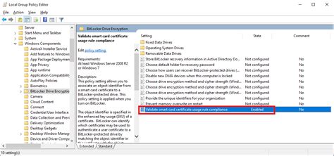 validate smart card certificate usage rule compliance|Configure BitLocker .